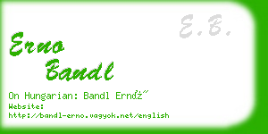 erno bandl business card